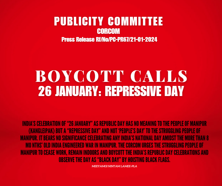 BOYCOTT CALLS | 26 JANUARY: REPRESSIVE DAY