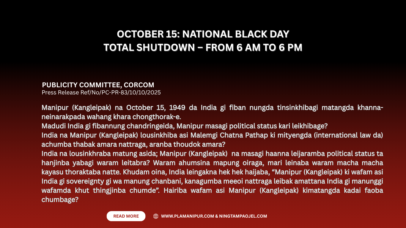 October 15: National Black Day Total shut down – from 6 AM to 6 PM